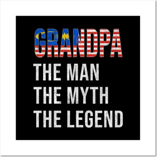 Grand Father Malaysian Grandpa The Man The Myth The Legend - Gift for Malaysian Dad With Roots From  Malaysia Posters and Art